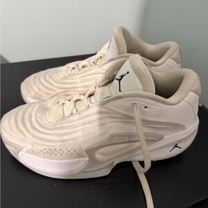 Jordan Luka 3 White and Cream Athletic Sneakers